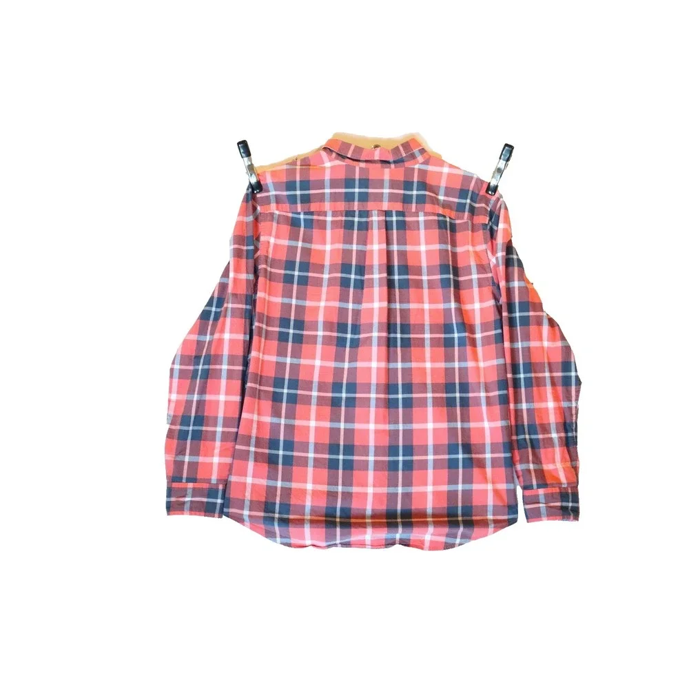 American Eagle Mens XL Classic Fit Long Sleeve Plaid Button Down Shirt Red - Picture 8 of 9